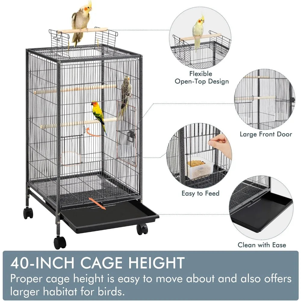 Large Rolling Bird Cage
