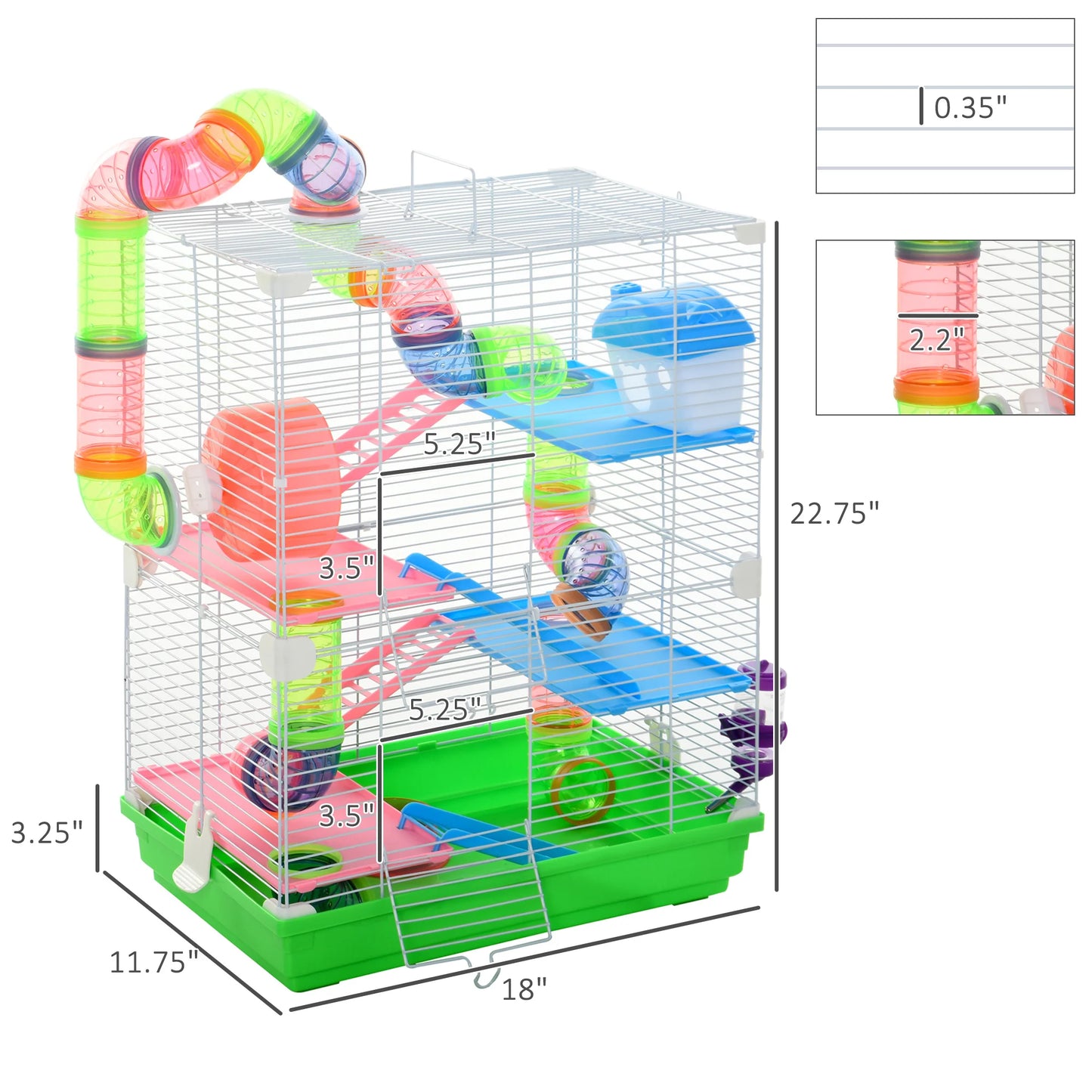 18" 5 Tier Hamster Cage