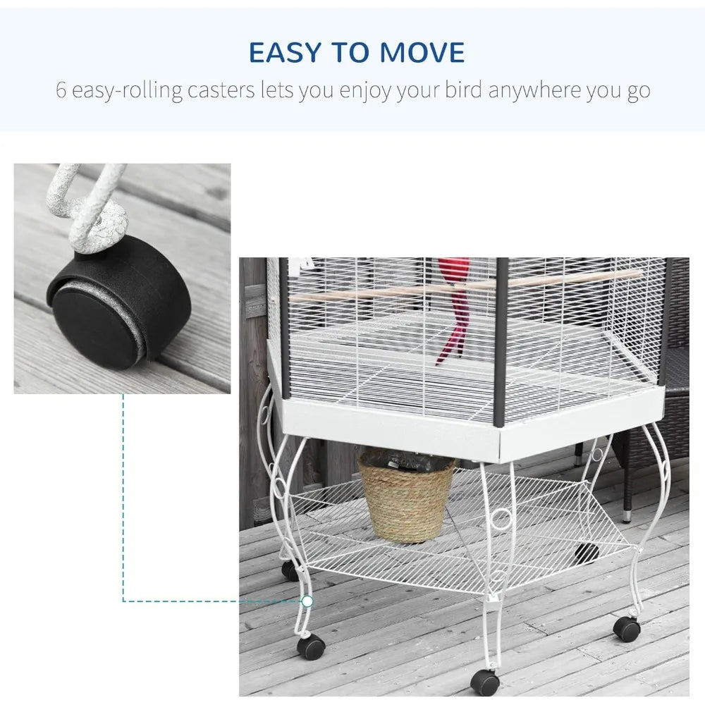 Hexagon Covered Canopy Bird Cage