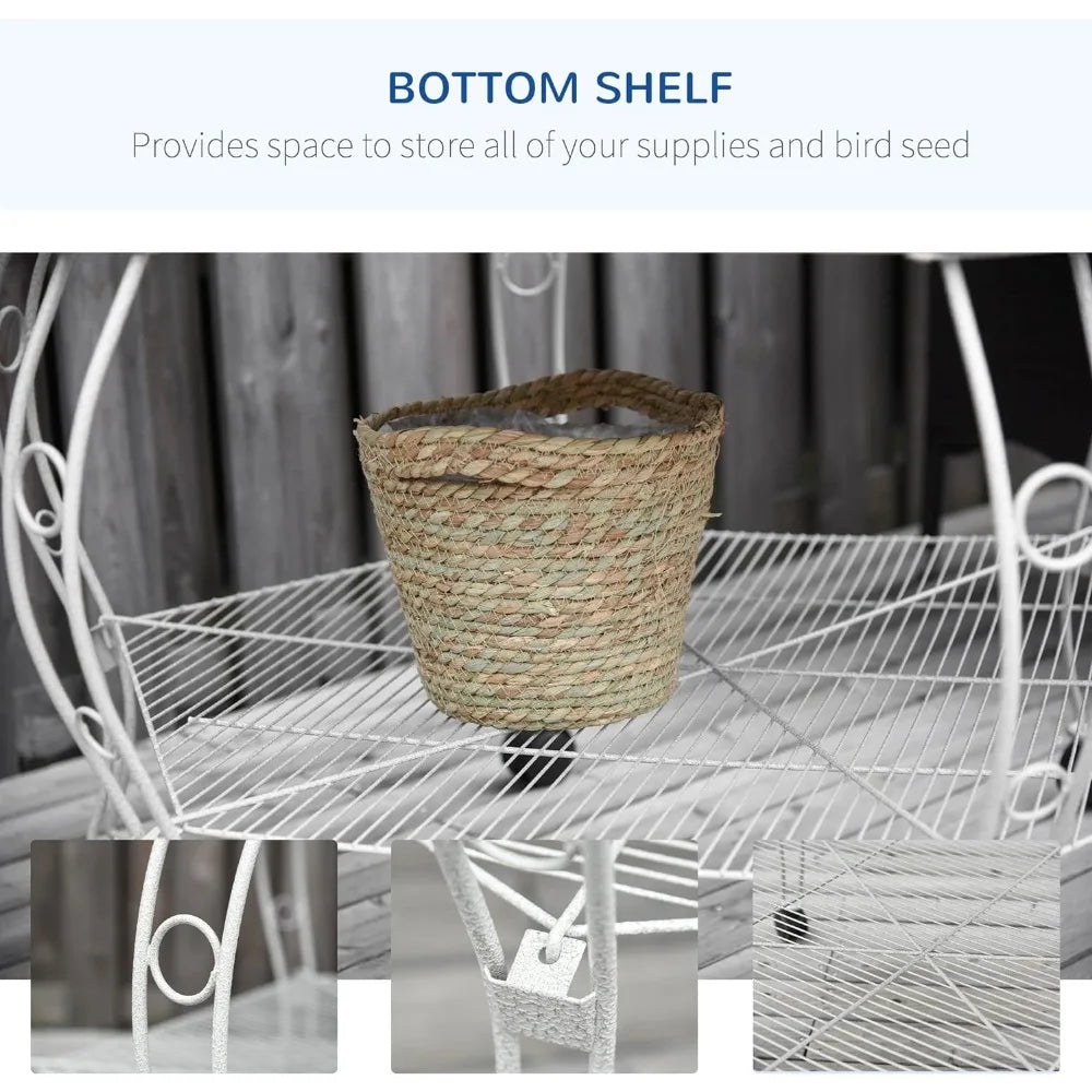 Hexagon Covered Canopy Bird Cage