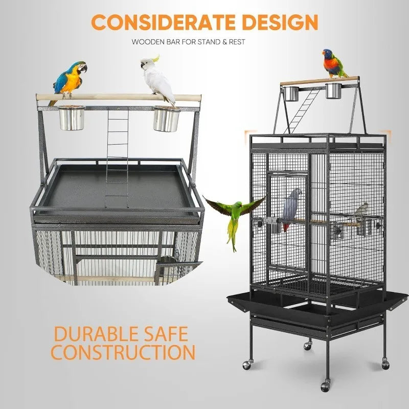 Large Bird Cage with Rolling Stand
