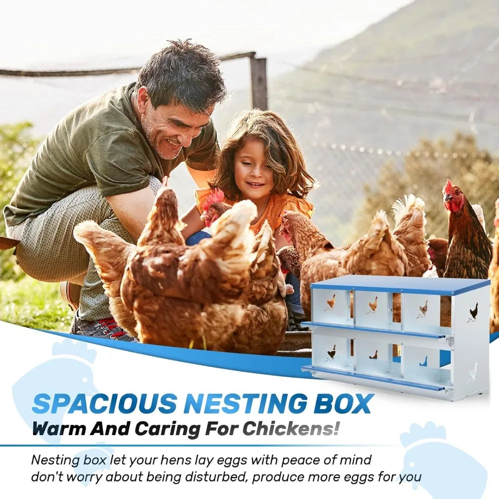 Chicken Nesting Box 6 Compartments