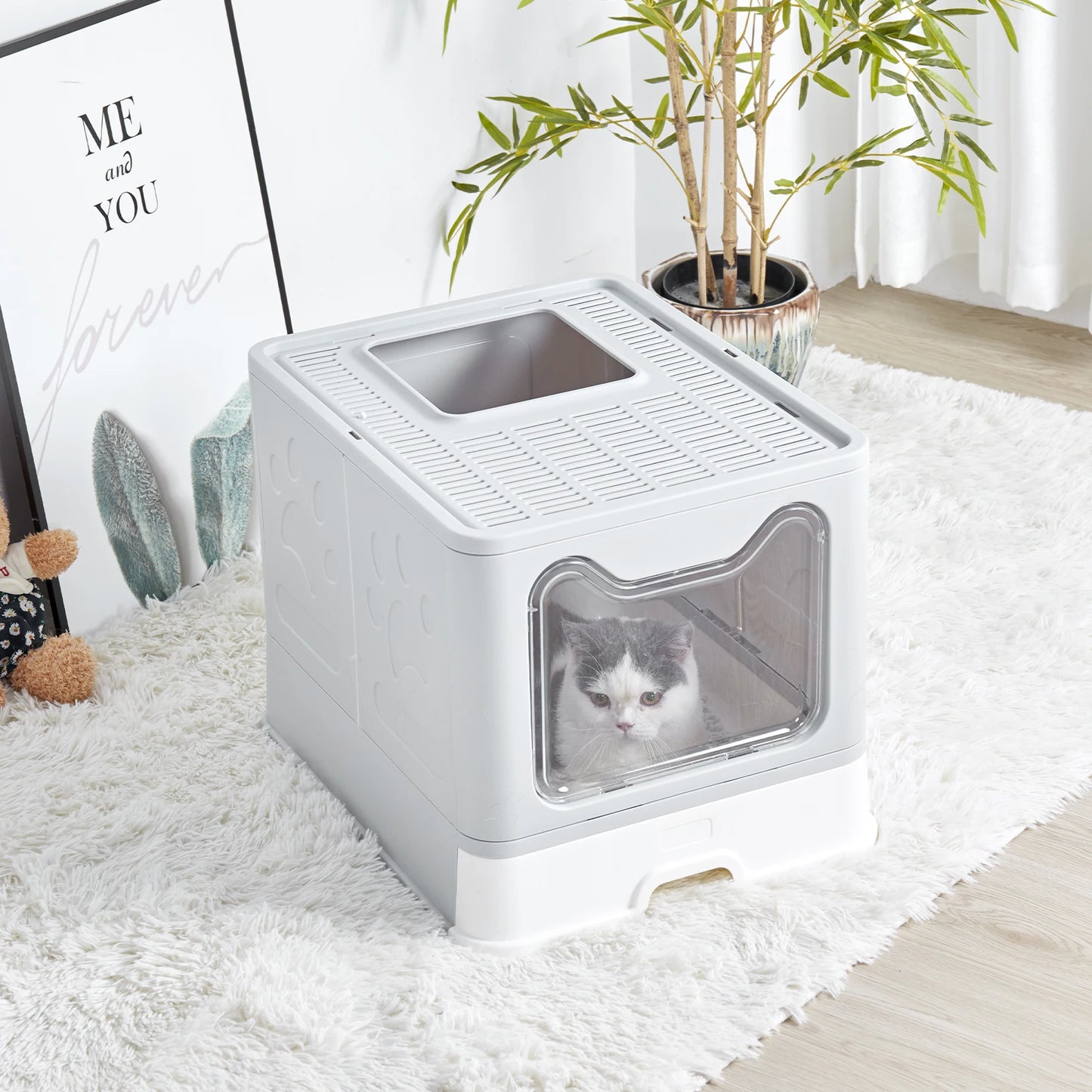 Large Space Foldable Cat Litter Box