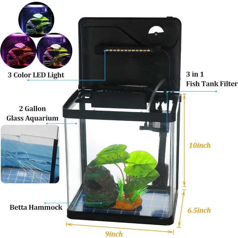 Fish Tank Self Cleaning Glass 2 Gallon