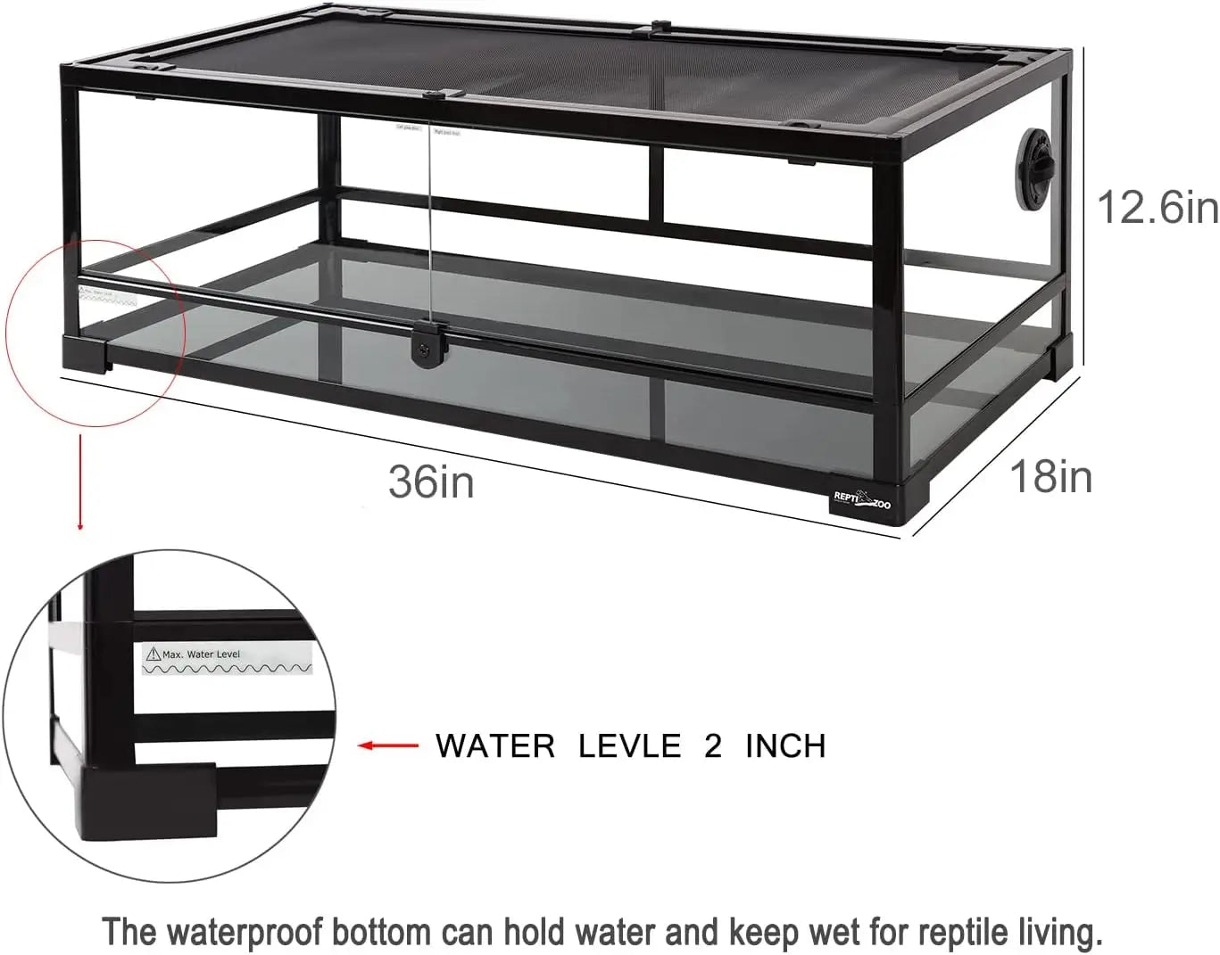 Full Glass Reptile Tank