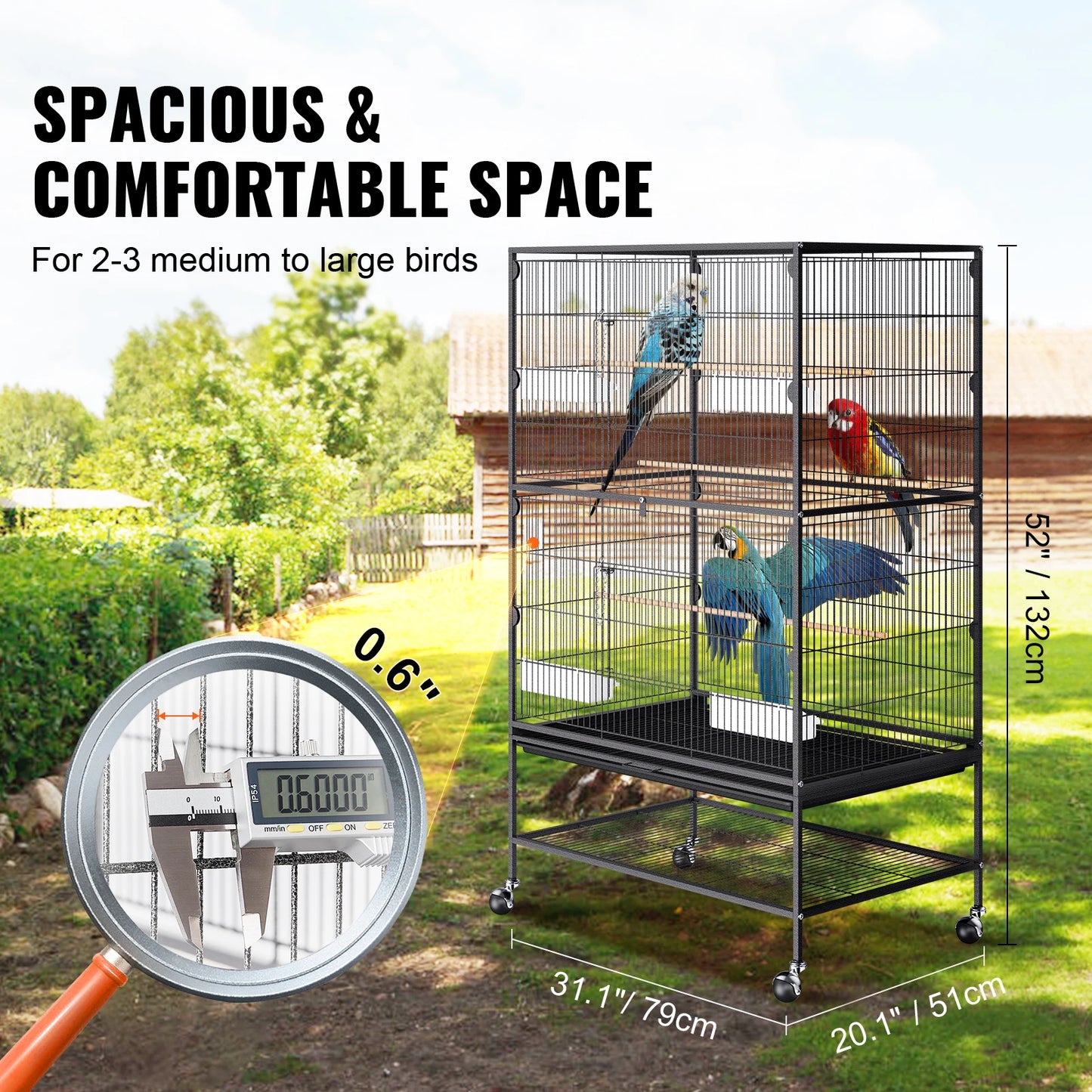 Standing Large Flight Bird Cage