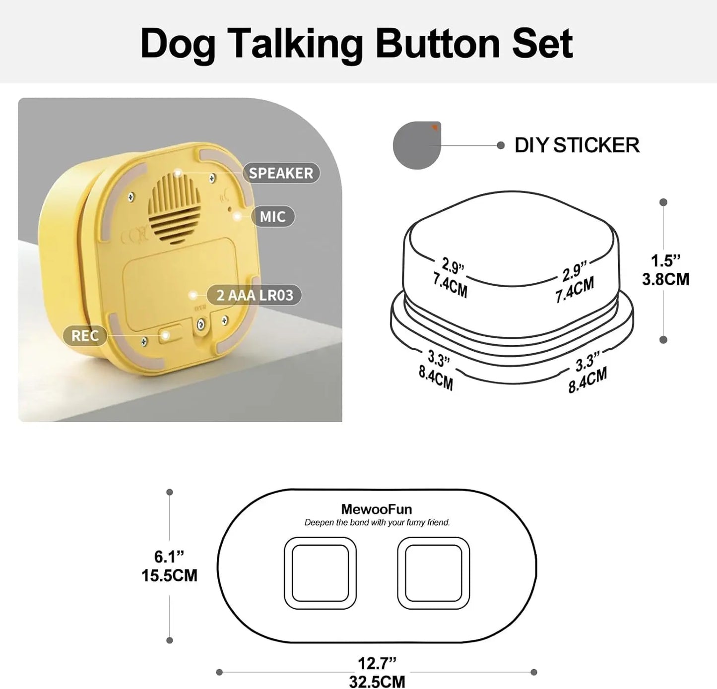 Voice Recording Button Pet Toys